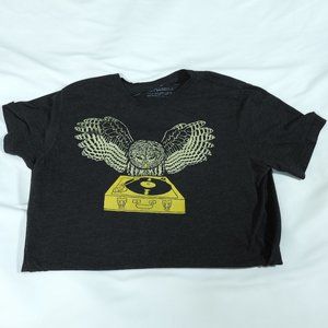 Unisex Owl DJ Charcoal Gray Tee - Size Large